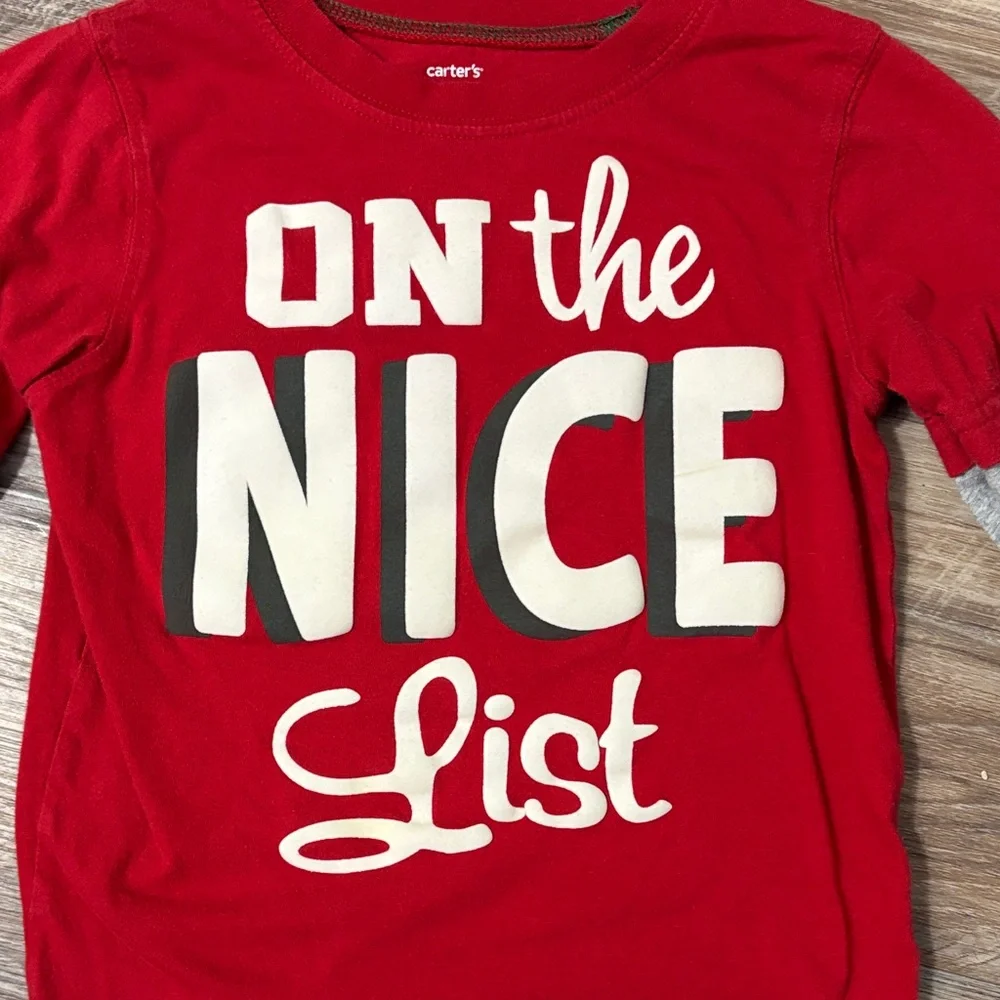 Carter's Red and Gray Long Sleeve Tee - On the Nice List